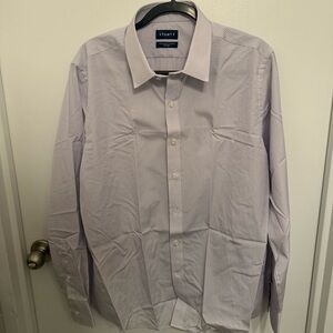 Stantt Custom Fit Dress Shirt Lavender Mini Check “Bayard” Size